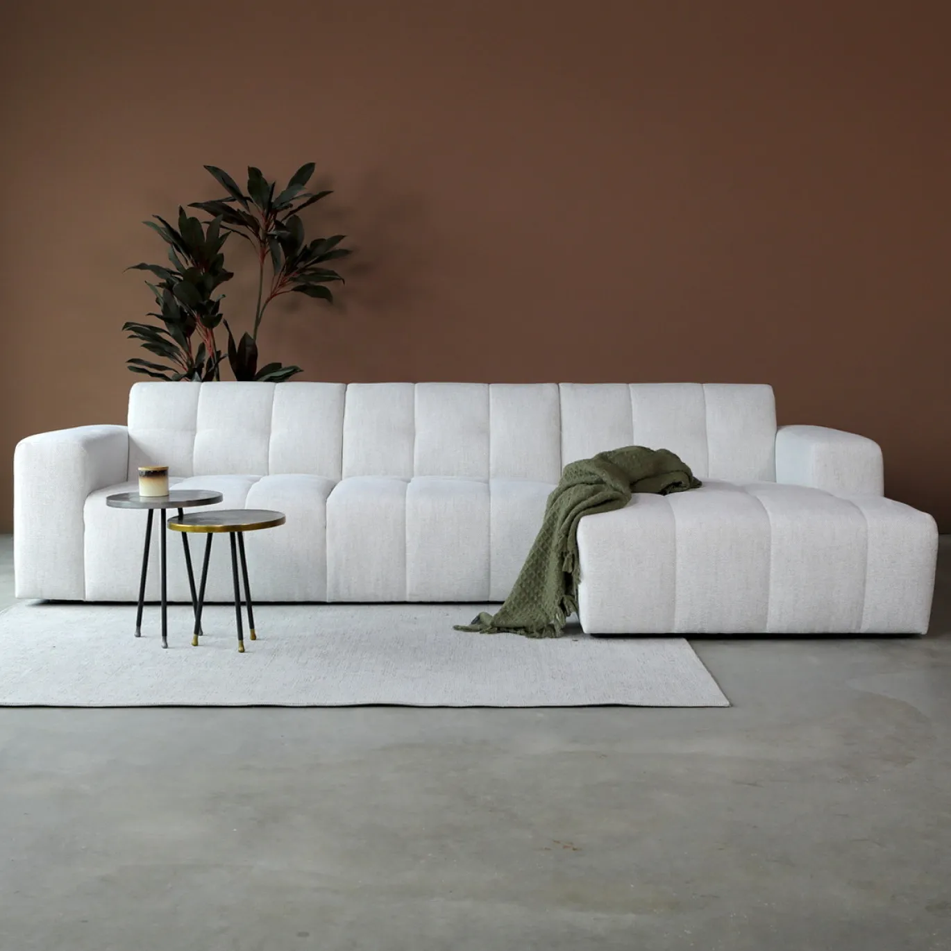 Chaise Longue Bank Wave Rechts Modesto Lichtgrijs