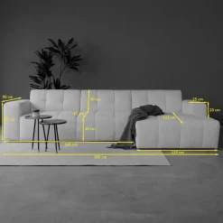 Chaise Longue Bank Wave Rechts Now or Never Taupe