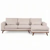 Chaise Longue Bank 3-Zits Grande Japandi Beige Rechts - Giga Meubel