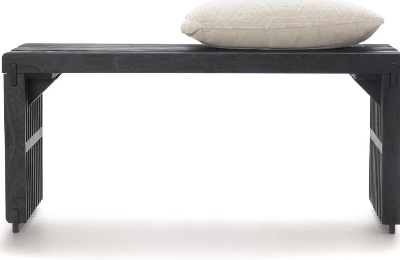 Coco Maison Bankje Lino Zwart 96cm