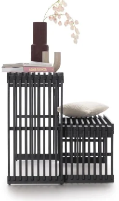 Coco Maison Bankje Lino Zwart 96cm