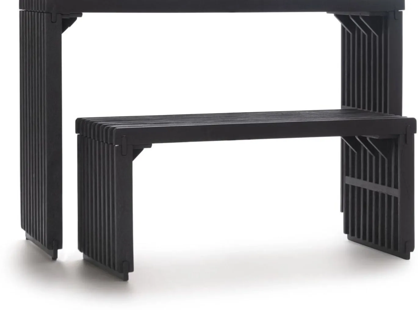 Coco Maison Bankje Lino Zwart 96cm