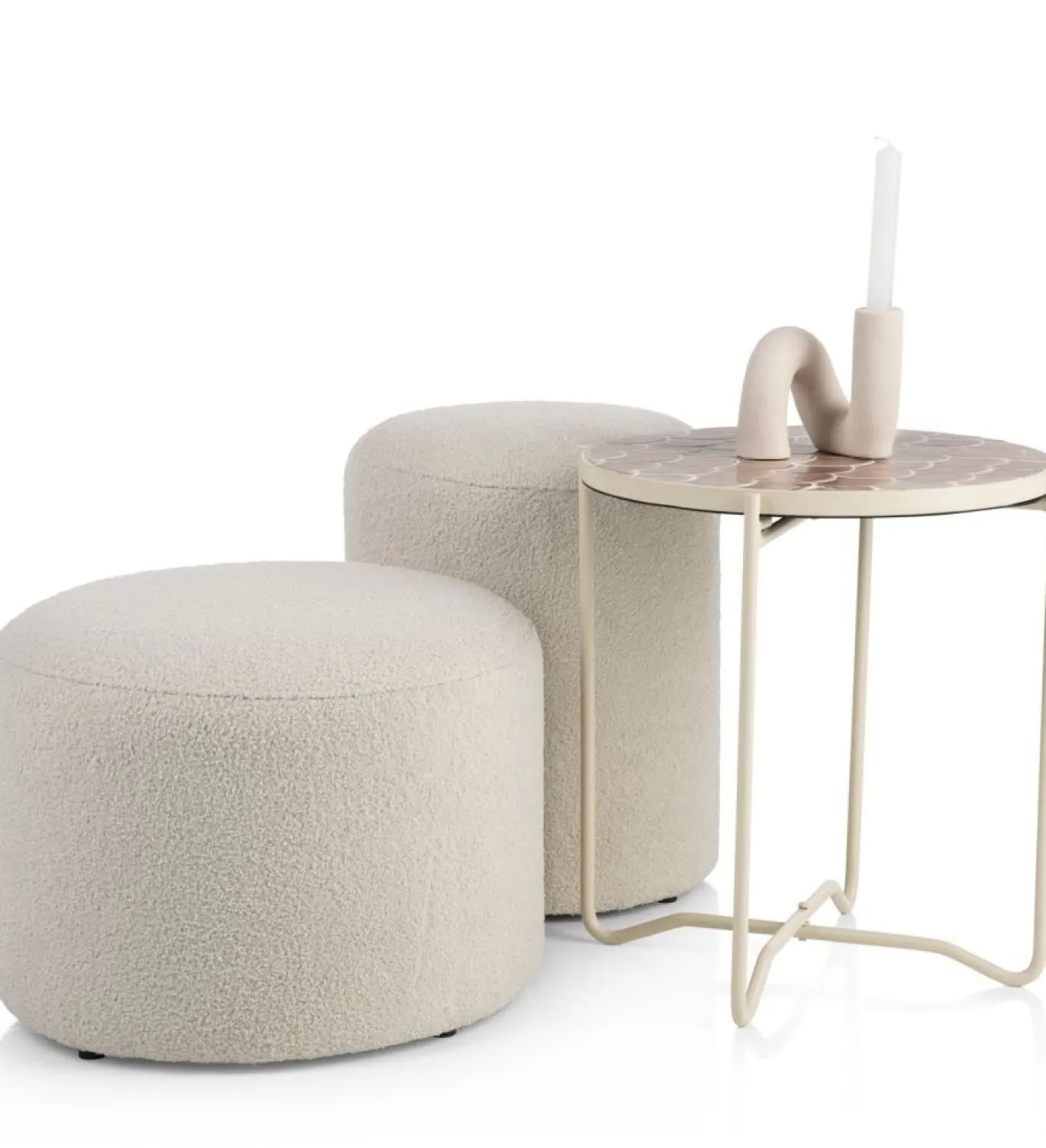 Coco Maison Bijzettafel Bento Taupe Ø43cm