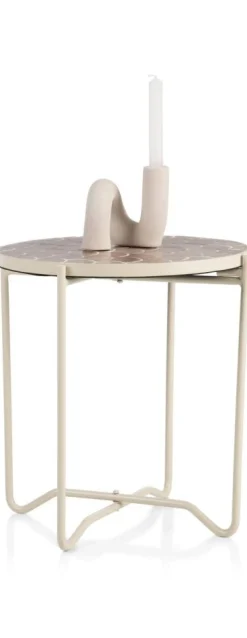 Coco Maison Bijzettafel Bento Taupe Ø43cm