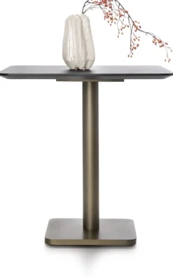 Coco Maison Bistrotafel Brest Marmer Lichtgrijs/Goud 75x75cm