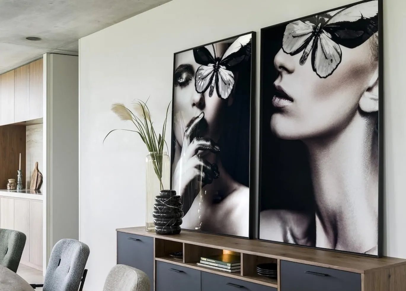 Coco Maison Fotoschilderij Mysterious B 90x140cm Antraciet