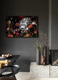 Coco Maison Schilderij Floral Cheetah 120x80cm
