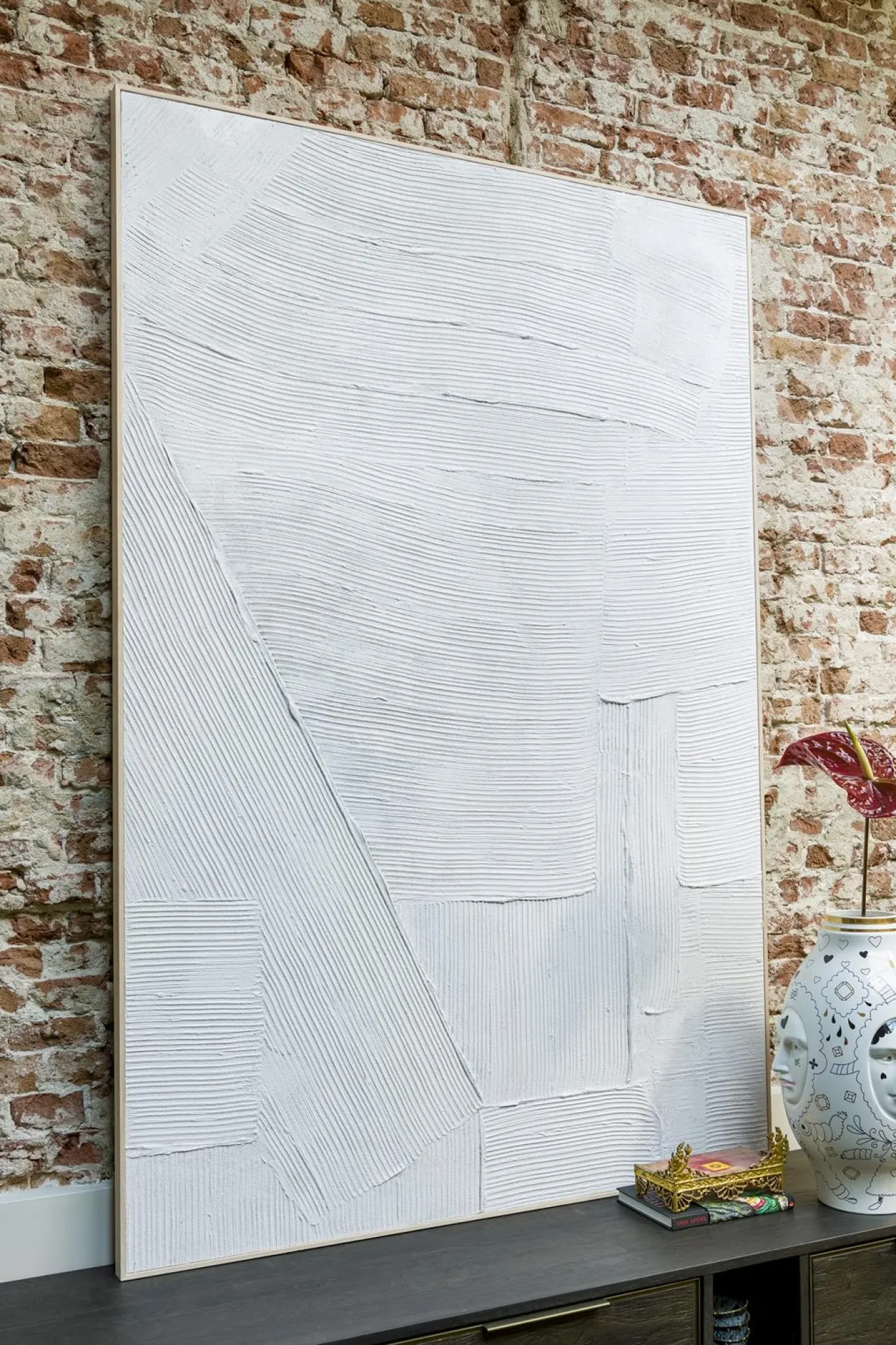 Coco Maison Schilderij Master Strokes 120x180cm Wit