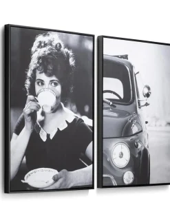 Coco Maison Schilderij Teatime 70x100cm Zwart