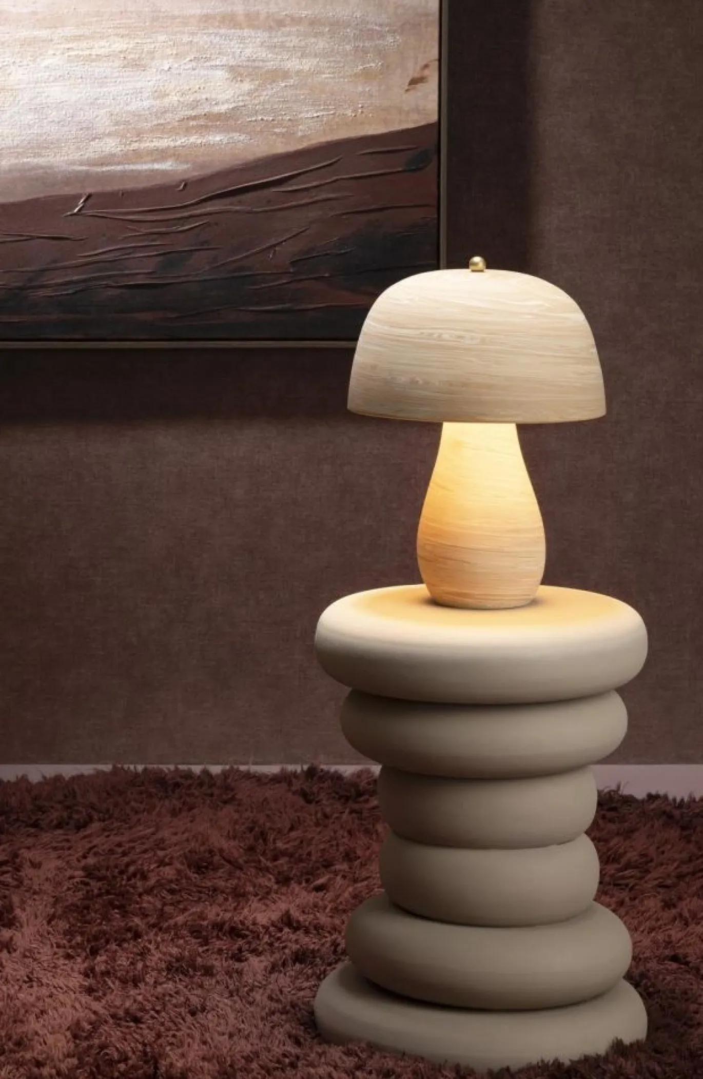 Coco Maison Tafellamp Victor Beige 1-Lichts