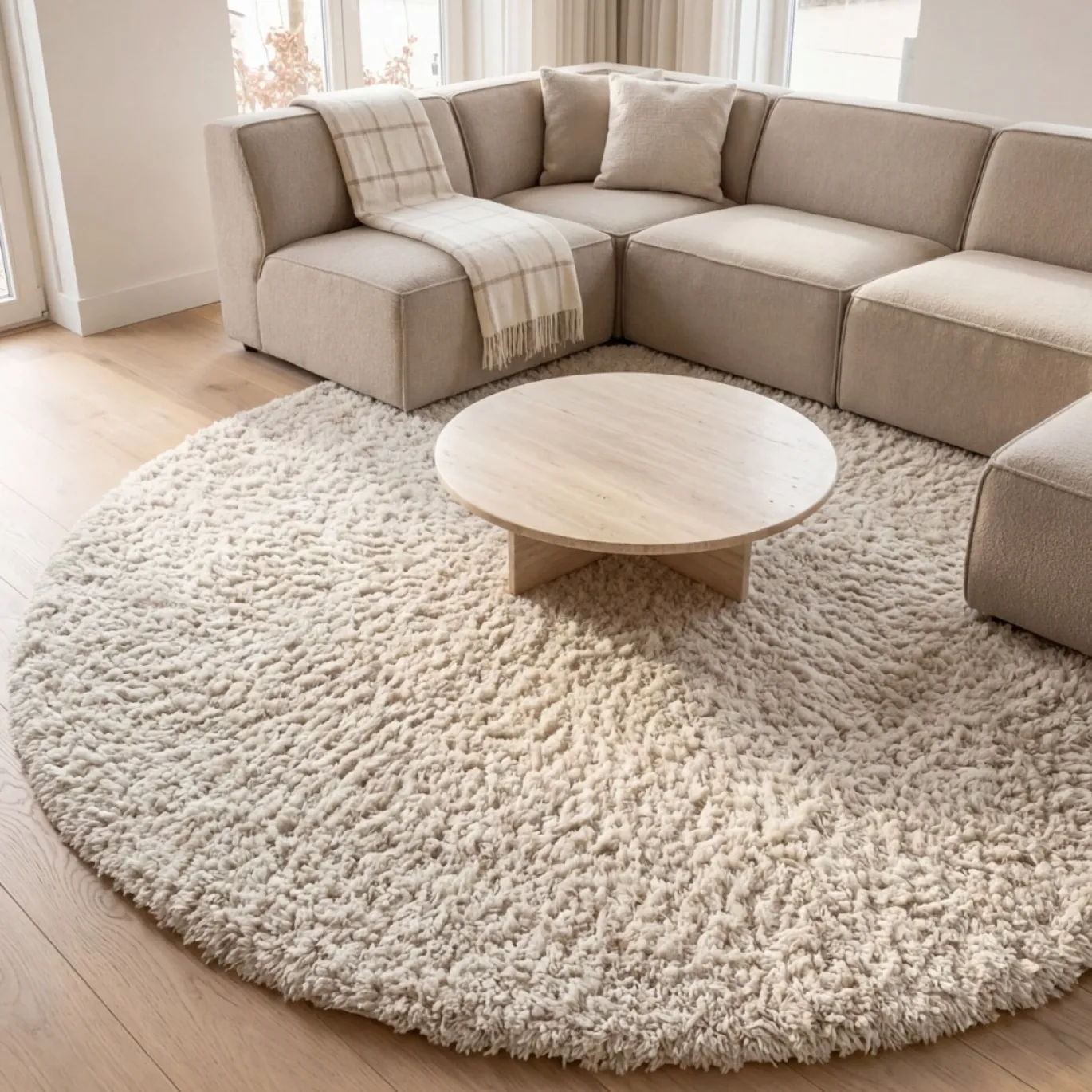 Coco Maison Vloerkleed Asta Crème Ø250cm