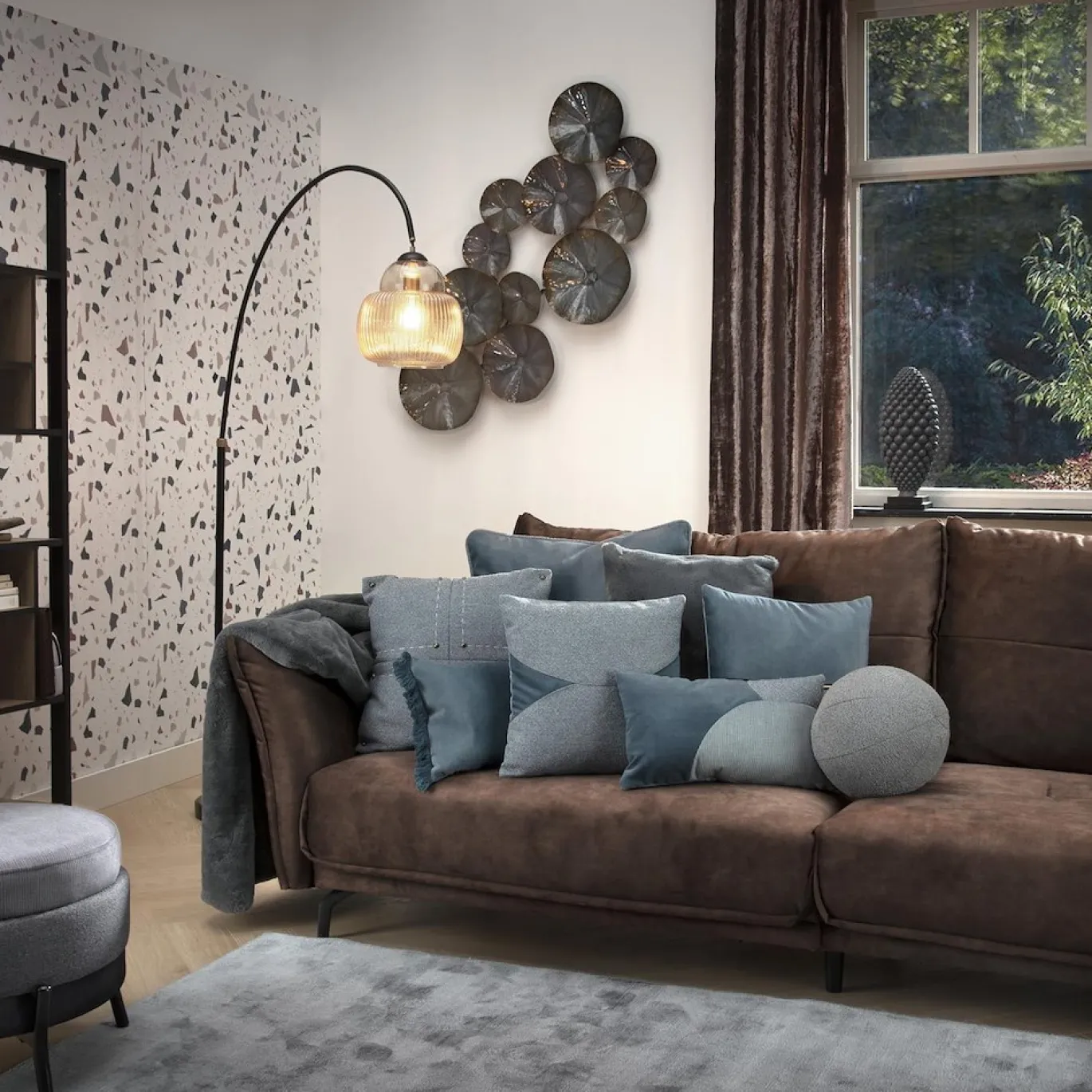 Coco Maison Vloerkleed Timeless Broadway 190x290cm Blauw