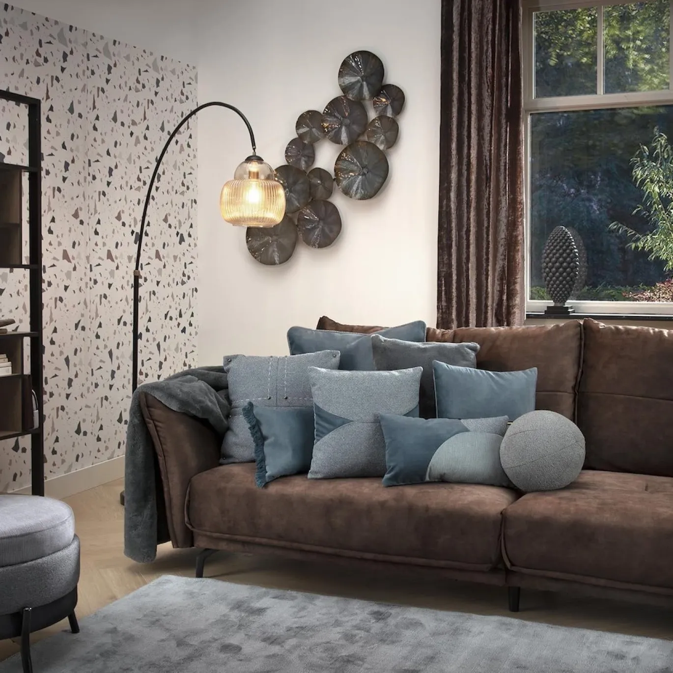 Coco Maison Vloerkleed Timeless Broadway 190x290cm Blauw