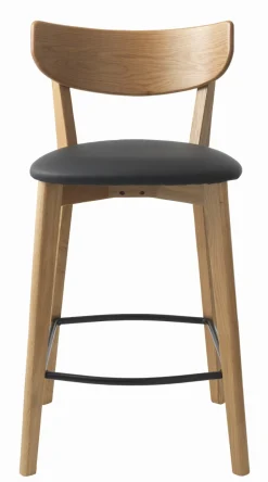 Counter Stoel Pero Zwart/Naturel Eiken - Giga Living