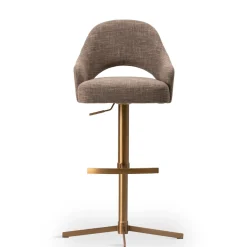 DÉJA Barstoel Goda Supreme Cross Draaibaar Donkerbruin/Goud Isoldo
