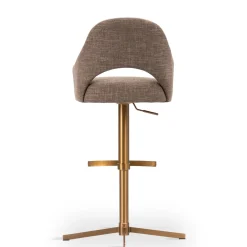 DÉJA Barstoel Goda Supreme Cross Draaibaar Donkerbruin/Goud Isoldo