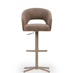 DÉJA Barstoel Ines Cross Draaibaar Donkerbruin/Taupe Isoldo