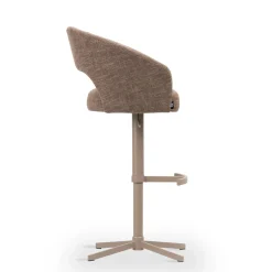 DÉJA Barstoel Ines Cross Draaibaar Donkerbruin/Taupe Isoldo