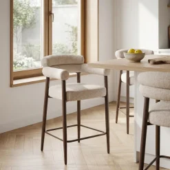DÉJA Barstoel Lidingö Beige/Walnoot