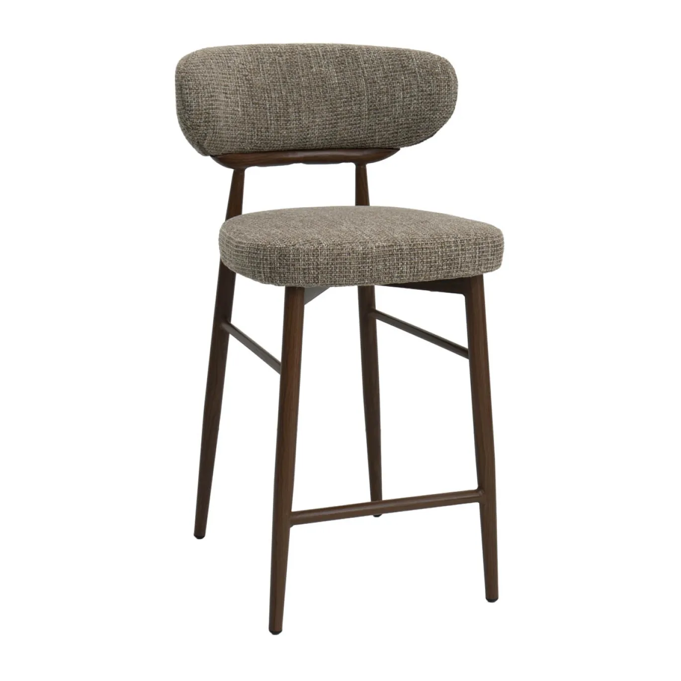 DÉJA Barstoel Milan Taupe/Walnoot