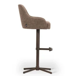 DÉJA Barstoel Tulip Supreme Cross Draaibaar Donkerbruin/Anodic Brown Isoldo