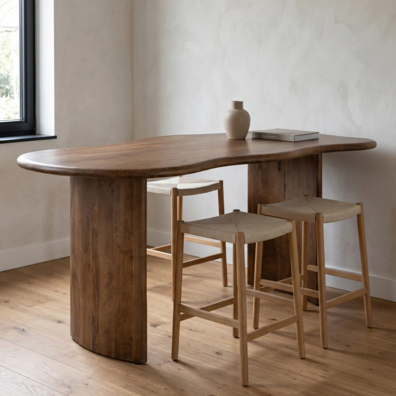 DÉJA Bartafel Tornio Walnoot Organisch 180x90cm