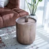 DÉJA Bijzettafel Amber Walnoot Rond 45cm