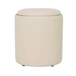 DÉJA Bijzettafel Draby Beige/Naturel Rond met Opbergruimte 40cm