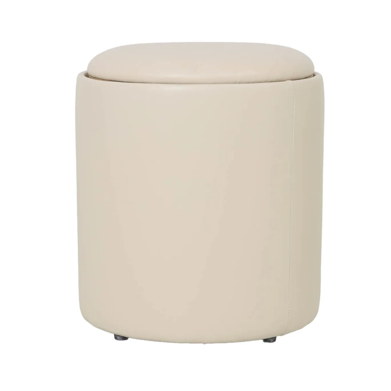 DÉJA Bijzettafel Draby Beige/Naturel Rond met Opbergruimte 40cm