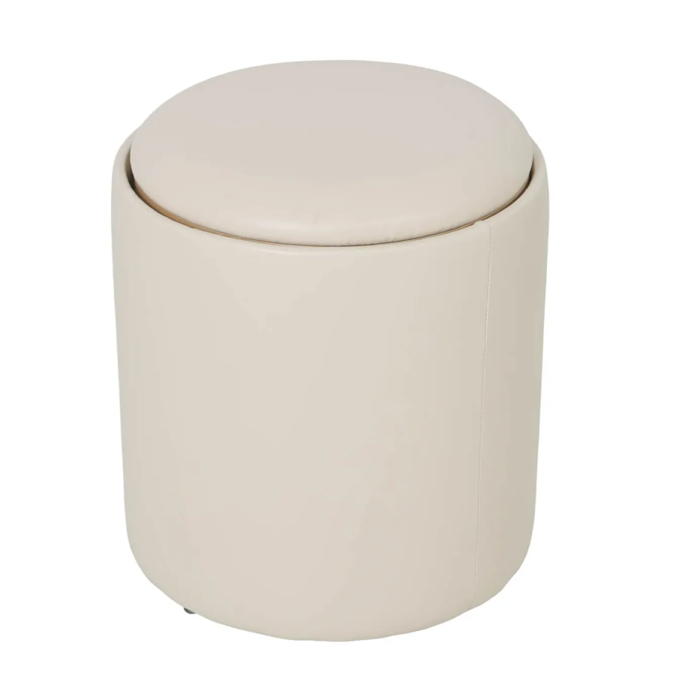 DÉJA Bijzettafel Draby Beige/Naturel Rond met Opbergruimte 40cm