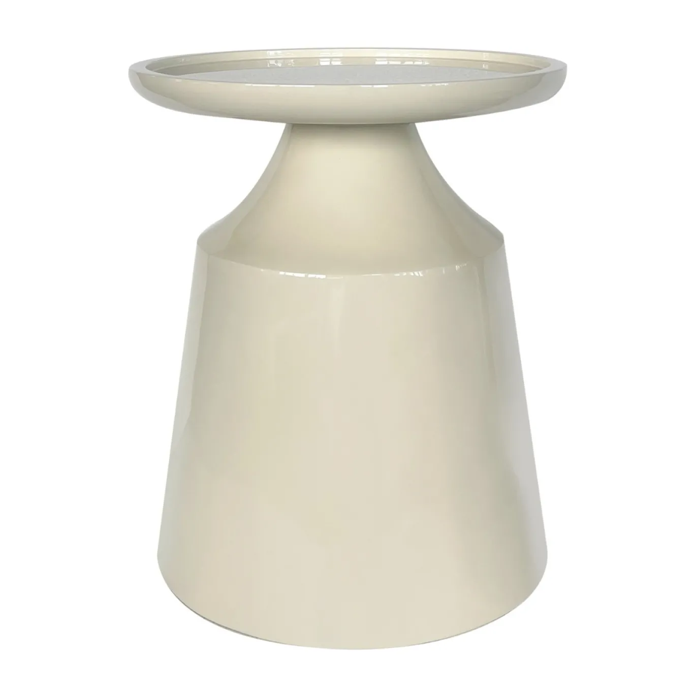 DÉJA Bijzettafel Fjell Glossy Crème Rond 40cm