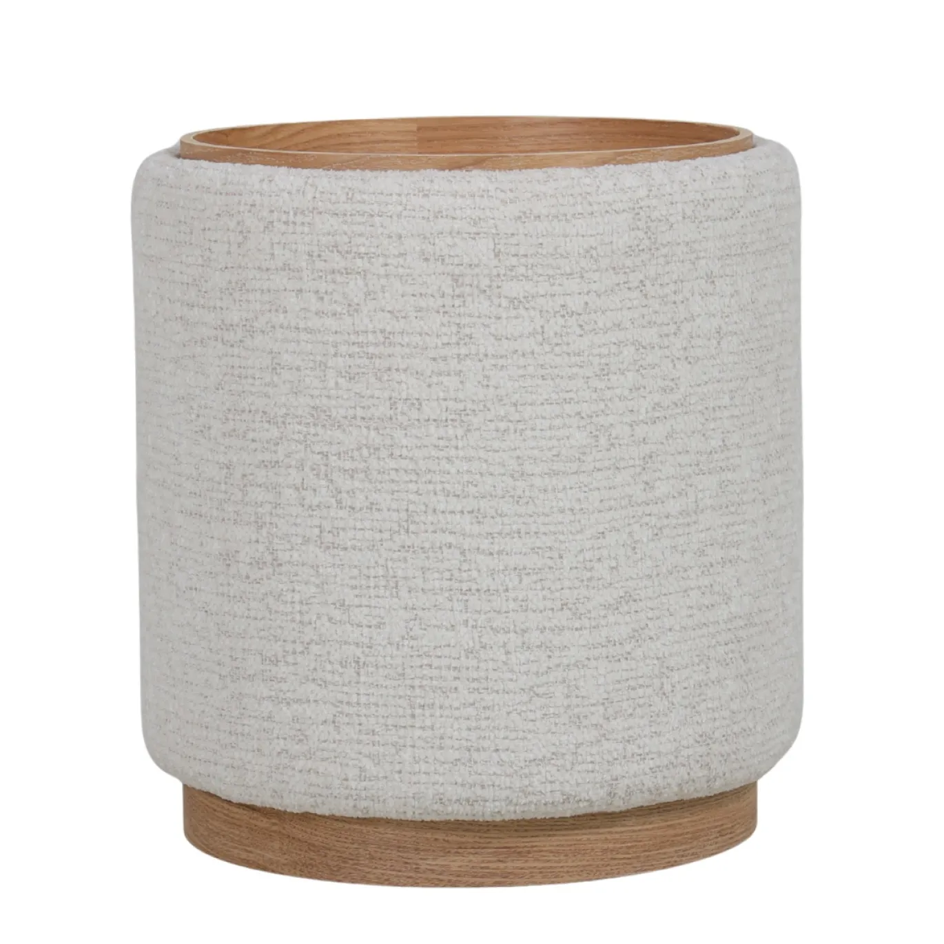 DÉJA Bijzettafel Marcia Beige/Naturel Rond met Opbergruimte 40cm