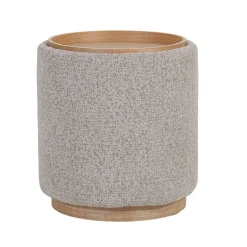 DÉJA Bijzettafel Marcia Taupe/Naturel Rond met Opbergruimte 40cm