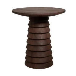 DÉJA Bijzettafel Marín Walnoot Rond 46cm