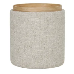 DÉJA Bijzettafel Zara Beige/Naturel Rond met Opbergruimte 40cm