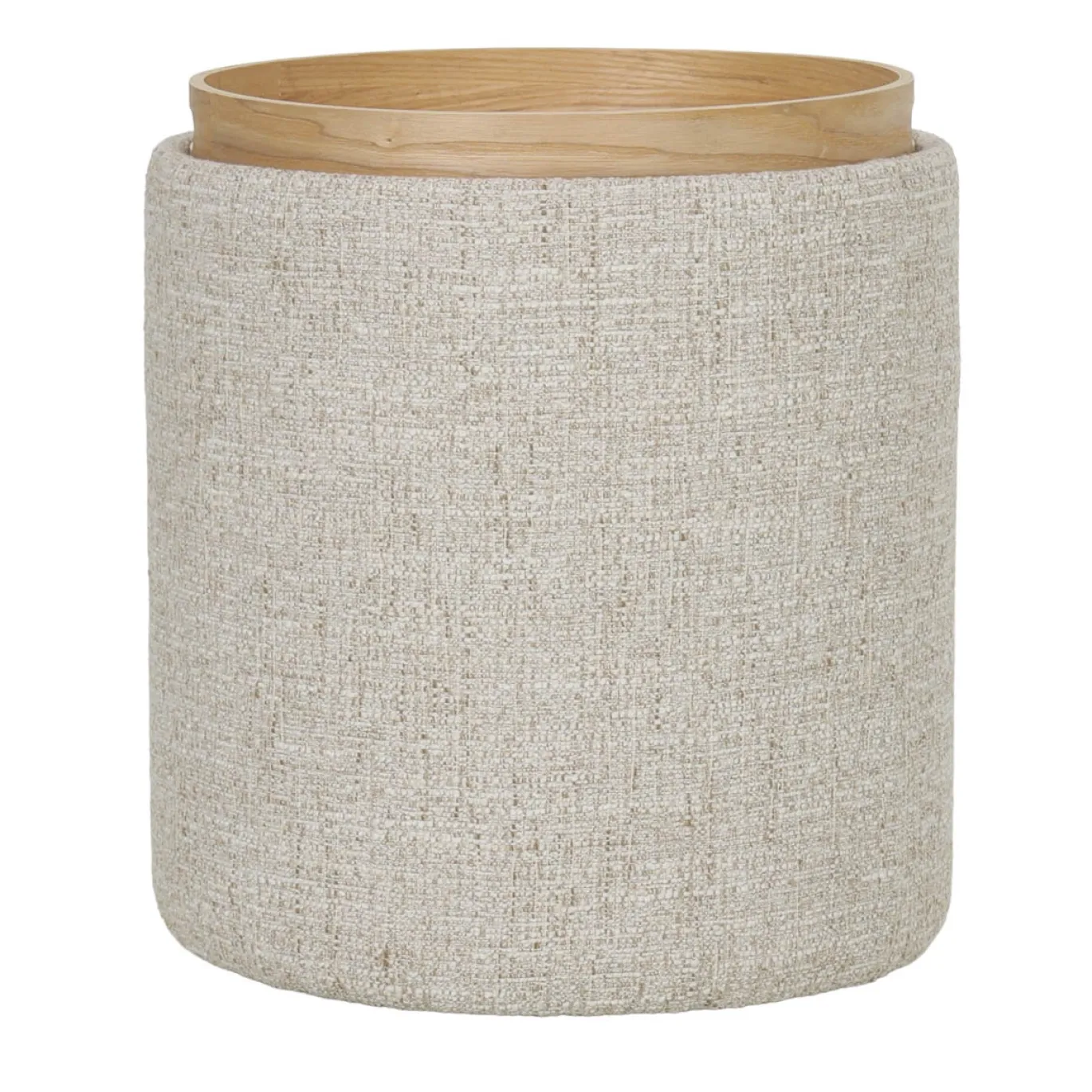 DÉJA Bijzettafel Zara Beige/Naturel Rond met Opbergruimte 40cm