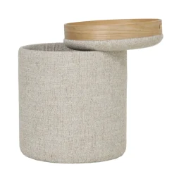 DÉJA Bijzettafel Zara Beige/Naturel Rond met Opbergruimte 40cm
