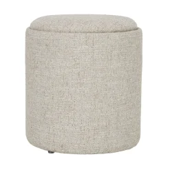 DÉJA Bijzettafel Zara Beige/Naturel Rond met Opbergruimte 40cm