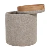 DÉJA Bijzettafel Zara Taupe/Naturel Rond met Opbergruimte 40cm