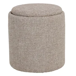 DÉJA Bijzettafel Zara Taupe/Naturel Rond met Opbergruimte 40cm