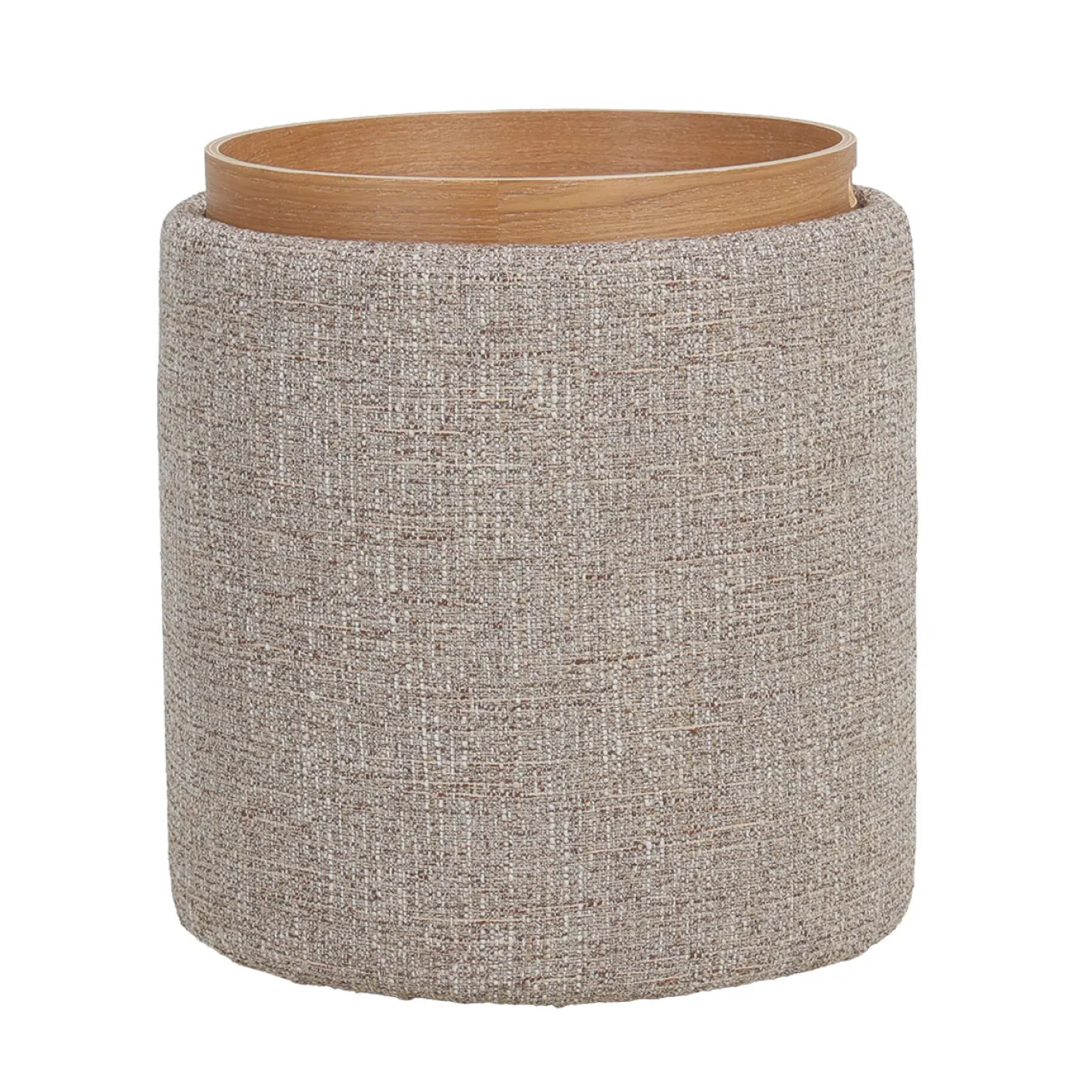 DÉJA Bijzettafel Zara Taupe/Naturel Rond met Opbergruimte 40cm