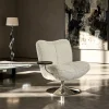 DÉJA Draaifauteuil met Tafeltje Morten Fluffy Beige/Chrome