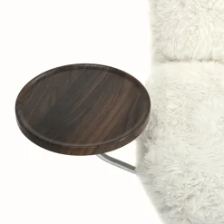 DÉJA Draaifauteuil met Tafeltje Morten Fluffy Beige/Chrome