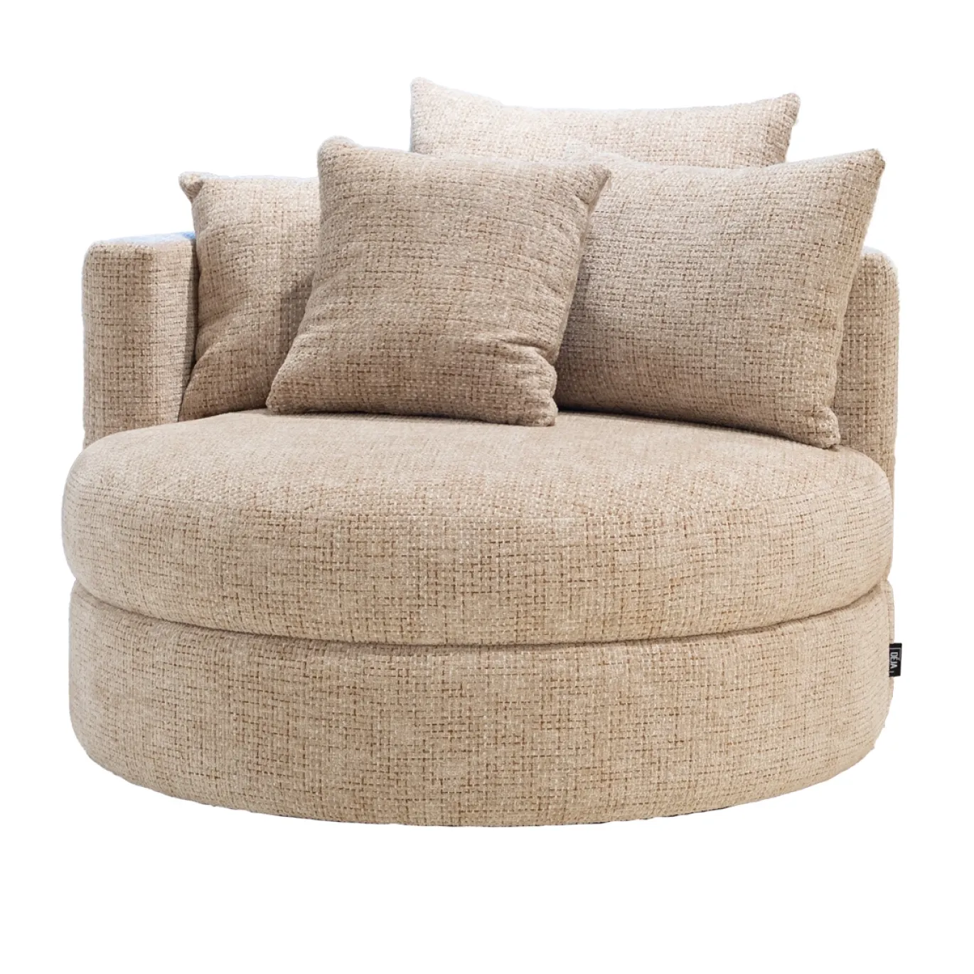 DÉJA Draaifauteuil Miles Taupe Chenille Rond