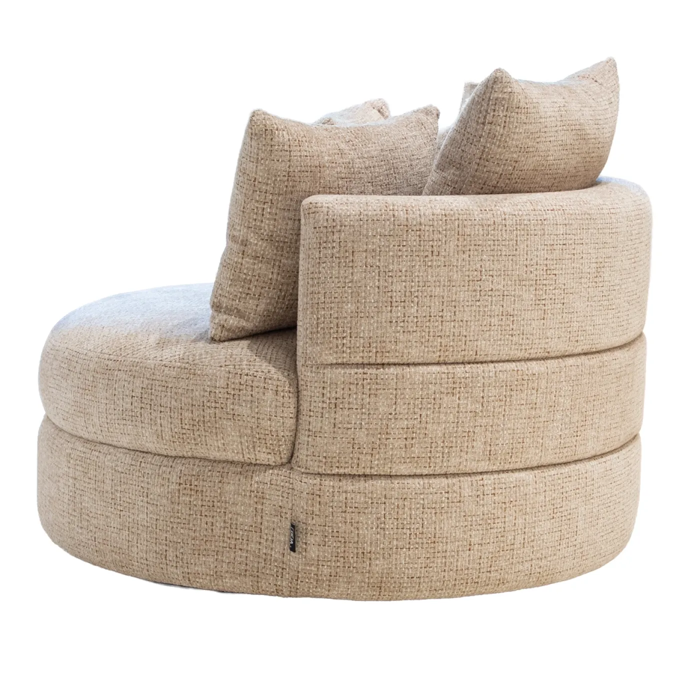 DÉJA Draaifauteuil Miles Taupe Chenille Rond