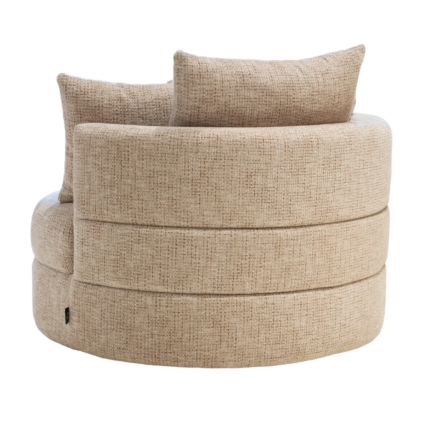 DÉJA Draaifauteuil Miles Taupe Chenille Rond
