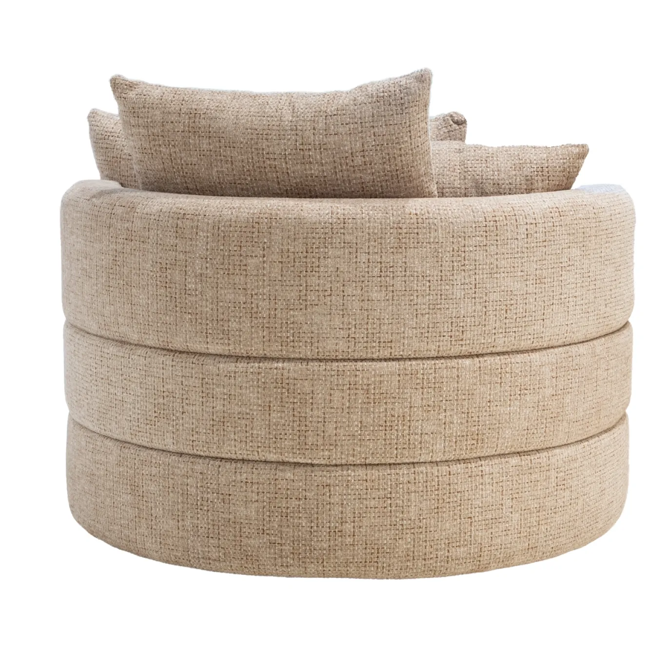 DÉJA Draaifauteuil Miles Taupe Chenille Rond