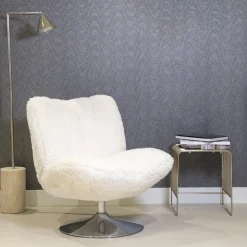 DÉJA Draaifauteuil Morten Fluffy Beige/Chrome