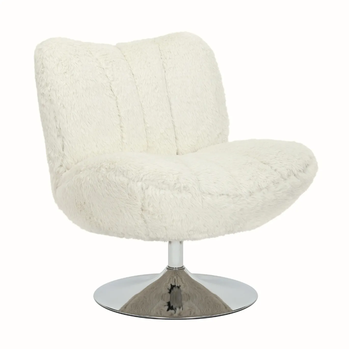DÉJA Draaifauteuil Morten Fluffy Beige/Chrome