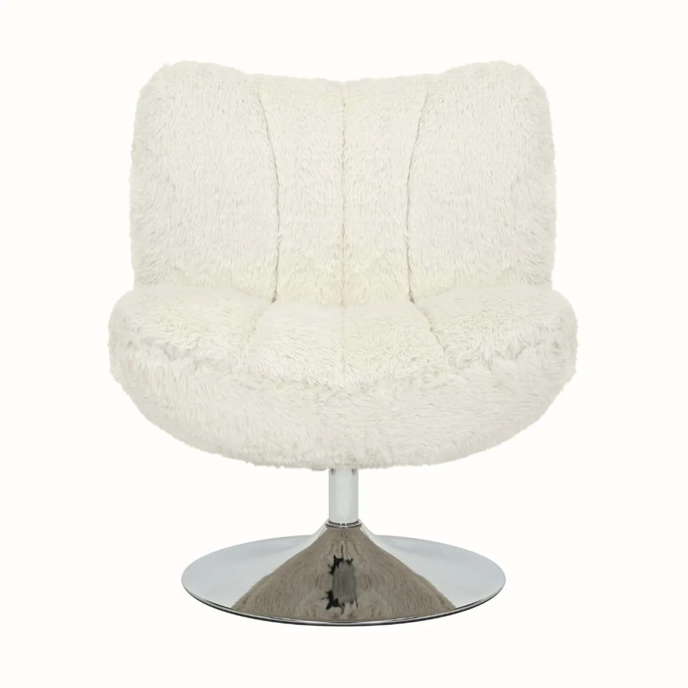 DÉJA Draaifauteuil Morten Fluffy Beige/Chrome